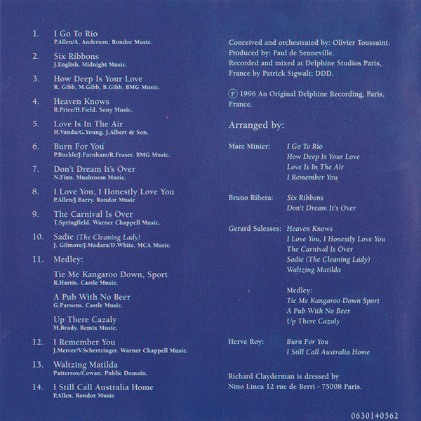Richard Clayderman : My Australian Collection (CD, Album)
