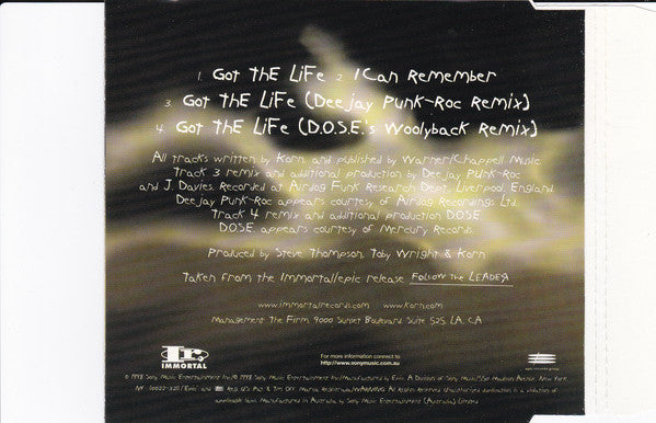 Korn : Got The Life (CD, Single)