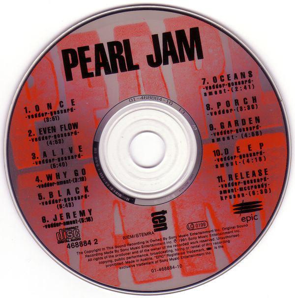 Pearl Jam : Ten (CD, Album)