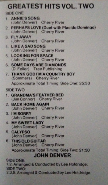 John Denver : Greatest Hits Volume Two (Cass, Comp)