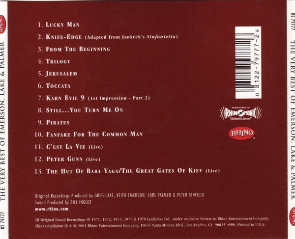 Emerson, Lake & Palmer : The Very Best Of Emerson, Lake & Palmer (CD, Comp, RM)