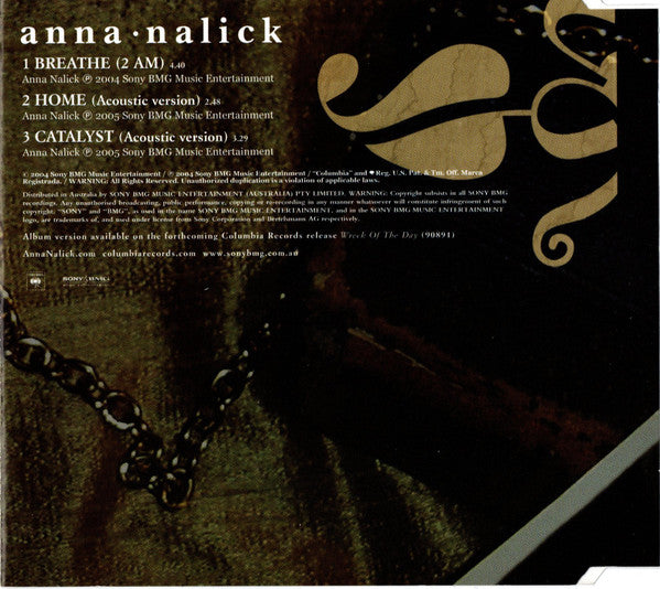 Anna Nalick : Breathe (2 AM) (CD, Single)