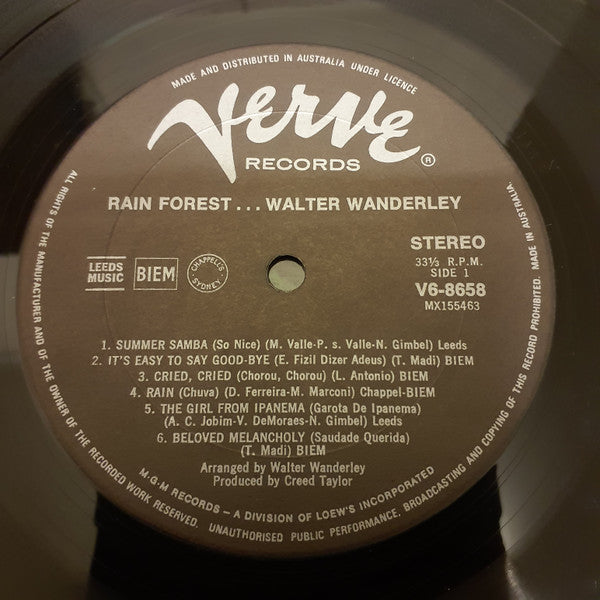 Walter Wanderley : Rain Forest (LP, Album, RE)