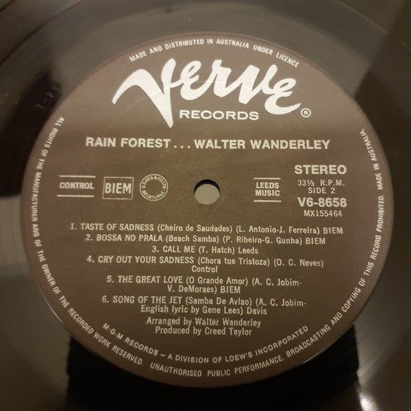 Walter Wanderley : Rain Forest (LP, Album, RE)