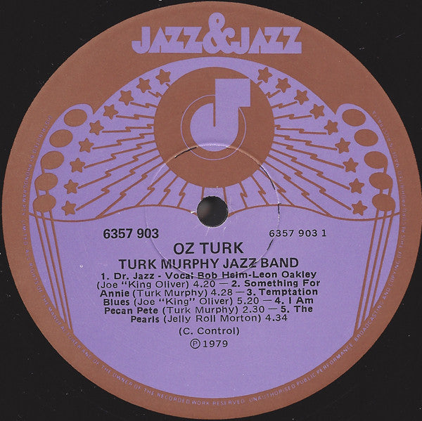 Turk Murphy Jazz Band Of San Francisco* : Oz Turk - The Australian Album (LP, Album)