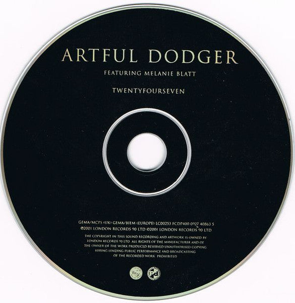 Artful Dodger Featuring Melanie Blatt : Twentyfourseven (CD, Single, Enh)