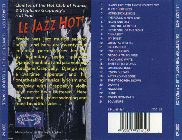Quintet Of The Hot Club Of France* With Django Reinhardt & Stephane Grappelly's Hot Four* : Le Jazz Hot! (CD, Comp)