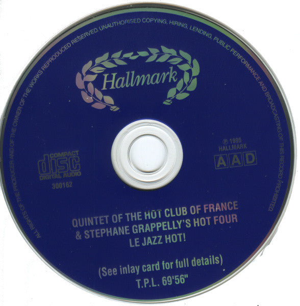 Quintet Of The Hot Club Of France* With Django Reinhardt & Stephane Grappelly's Hot Four* : Le Jazz Hot! (CD, Comp)