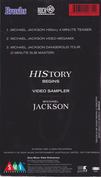Michael Jackson : HIStory Begins Video Sampler (VHS, Promo, PAL)