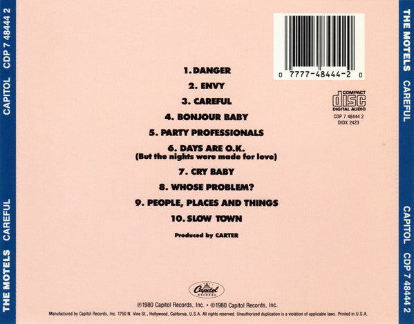 The Motels : Careful (CD, Album)