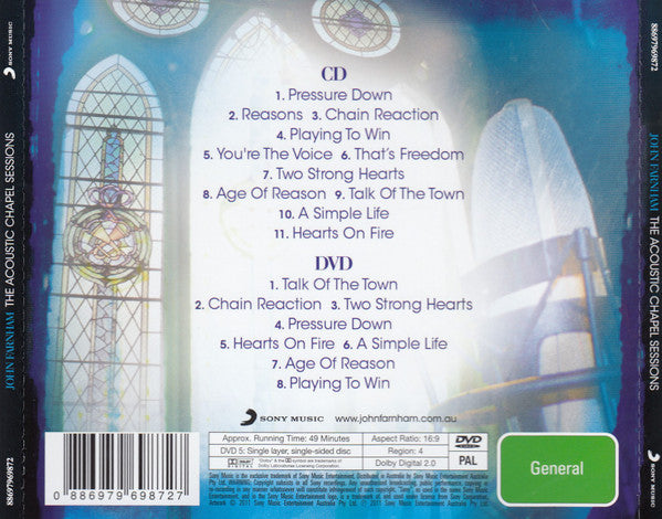 John Farnham : The Acoustic Chapel Sessions (CD, Album + DVD, PAL, (Re)