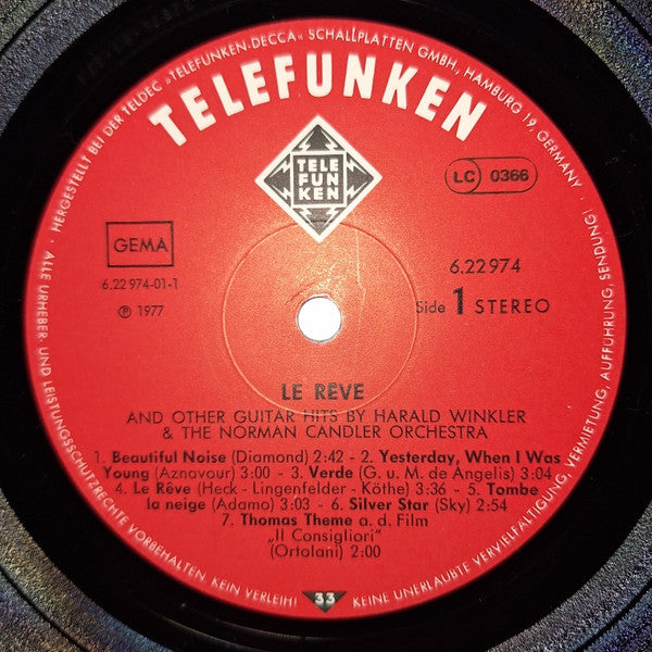 Harald Winkler And Orchester Norman Candler : Le Rêve (LP, Album)