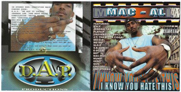 Mac-Al : I Know You Hate This (CD, Album)