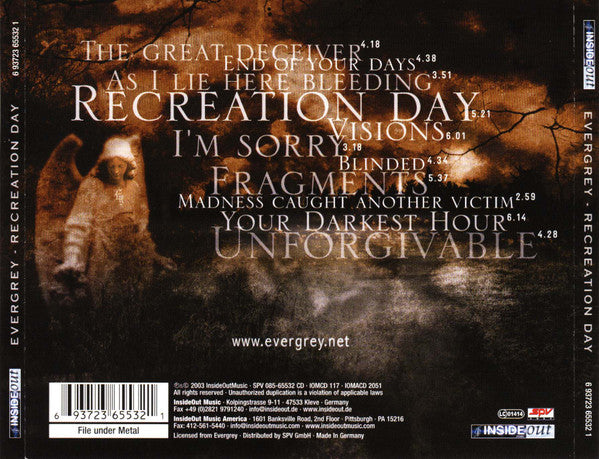 Evergrey : Recreation Day (CD, Album)