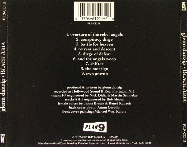 Glenn Danzig : Black Aria (CD, Album)