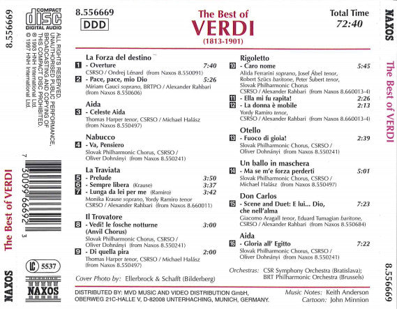 Giuseppe Verdi : The Best Of Verdi (CD, Album, Comp)