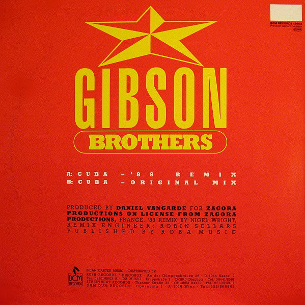 Gibson Brothers : Cuba ('88 Remix) (12")