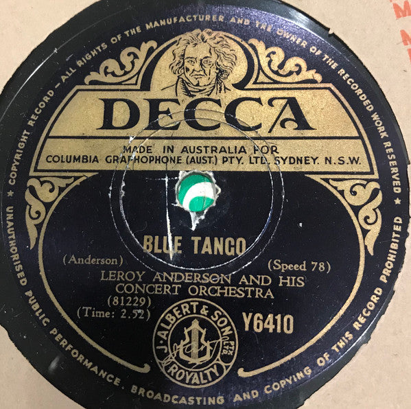 Leroy Anderson And His Concert Orchestra* : Belle Of The Ball / Blue Tango (Shellac, 10")