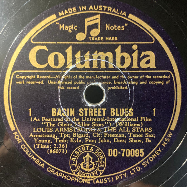 Louis Armstrong & The All Stars* : Basin Street Blues (Shellac, 10")