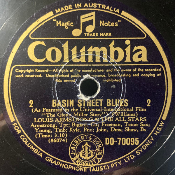 Louis Armstrong & The All Stars* : Basin Street Blues (Shellac, 10")