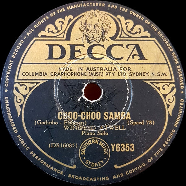 Winifred Atwell : Black And White Rag / Choo-Choo Samba (Shellac, 10")