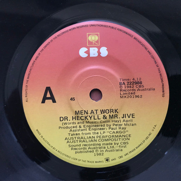 Men At Work : Dr. Heckyll & Mr. Jive (7", Single)