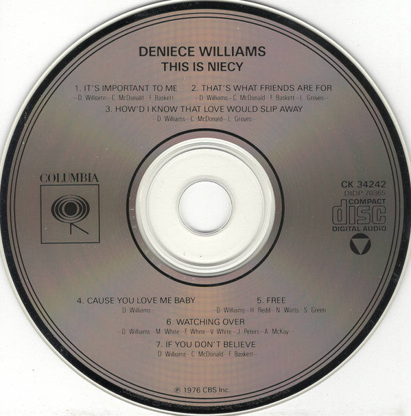 Deniece Williams : This Is Niecy (CD, Album, RE)