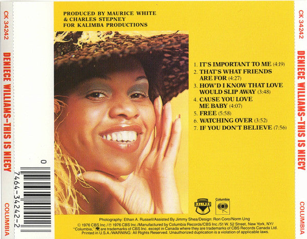 Deniece Williams : This Is Niecy (CD, Album, RE)