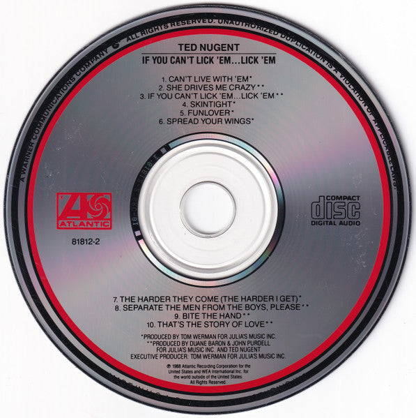 Ted Nugent : If You Can't Lick 'Em... Lick 'Em (CD, Album)