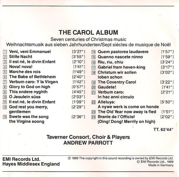 Andrew Parrott - Taverner Consort, Taverner Choir & Taverner Players : The Carol Album: Seven Centuries Of Christmas Music (CD, Album)