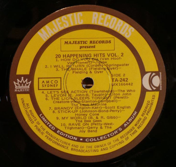 Various : 20 Happening Hits Vol. 2 (LP, Comp)