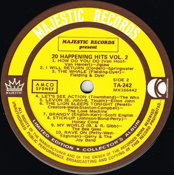 Various : 20 Happening Hits Vol. 2 (LP, Comp)