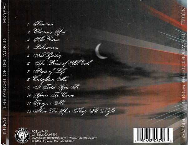 Nural : The Weight Of The World (CD, Album)