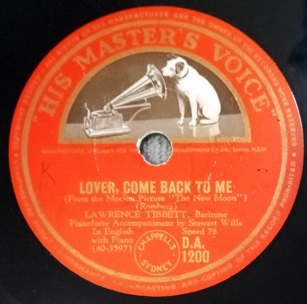 Lawrence Tibbett : Lover, Come Back To Me / Wanting You (Shellac, 10")