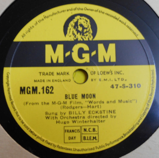 Billy Eckstine : Blue Moon / Temptation (Shellac, 10")