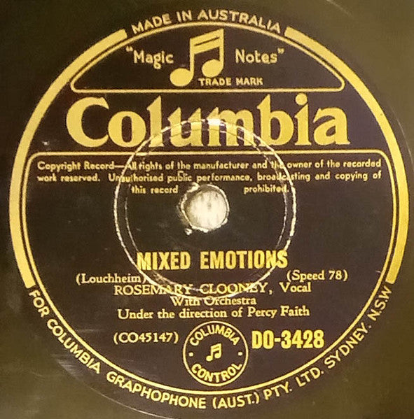Rosemary Clooney : Mixed Emotions / Kentucky Waltz (Shellac, 10")