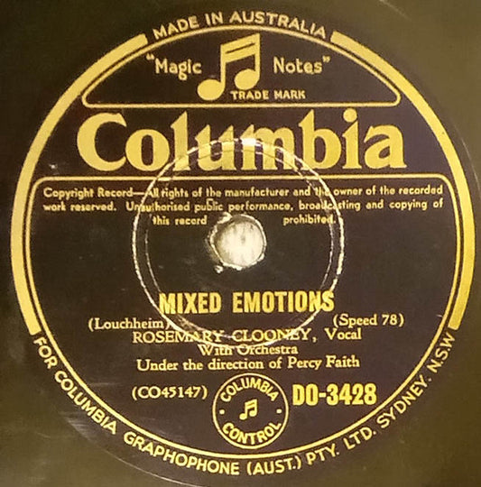 Rosemary Clooney : Mixed Emotions / Kentucky Waltz (Shellac, 10")