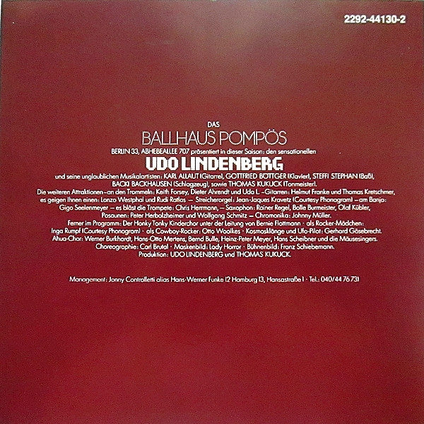 Udo Lindenberg & Das Panikorchester* : Ball Pompös (CD, Album, RE, RM)