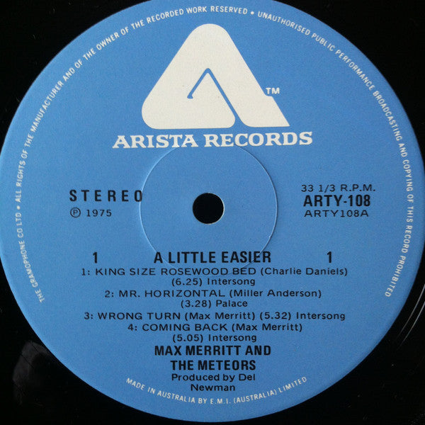 Max Merritt & The Meteors* : A Little Easier (LP, Album)