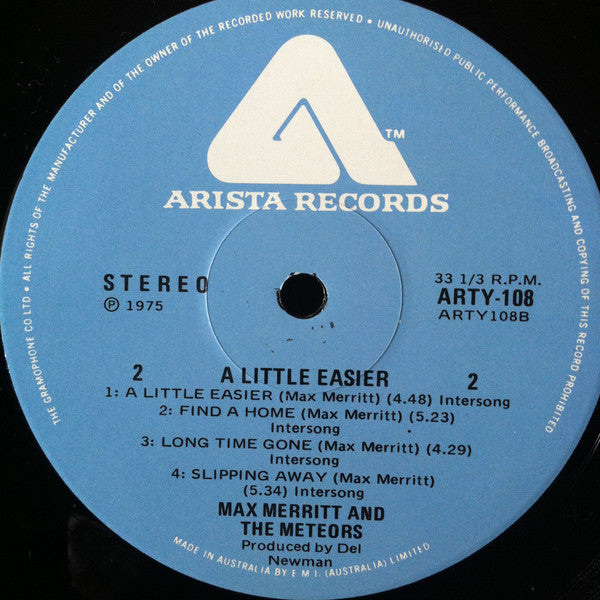 Max Merritt & The Meteors* : A Little Easier (LP, Album)