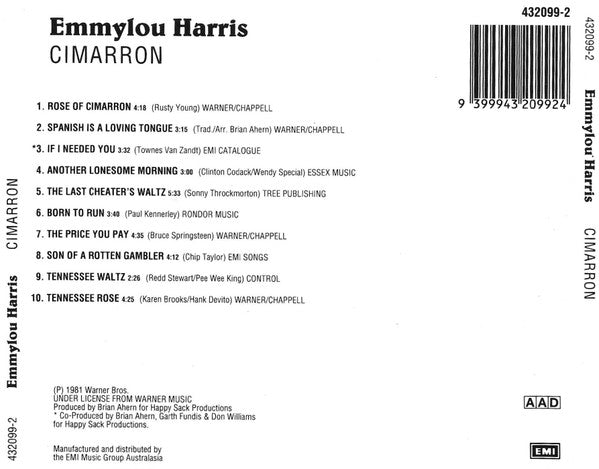 Emmylou Harris : Cimarron (CD, Album, RE)