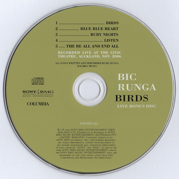 Bic Runga : Birds (Limited Australian Tour Edition) (2xCD, Album, Ltd)