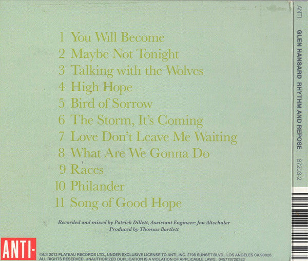 Glen Hansard : Rhythm And Repose (CD, Album)