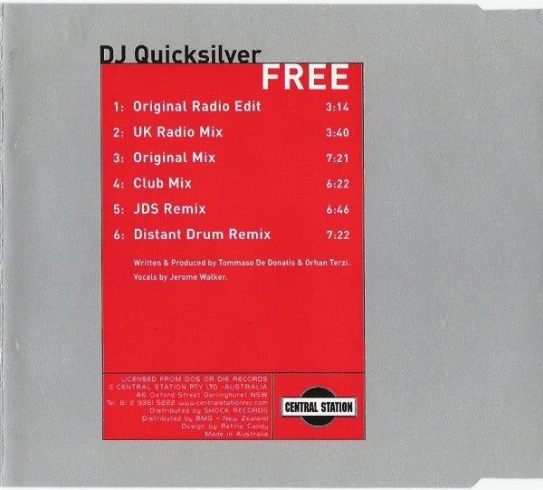DJ Quicksilver : Free (CD, Single)