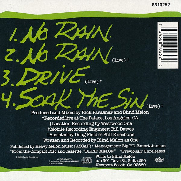 Blind Melon : No Rain (CD, Single)