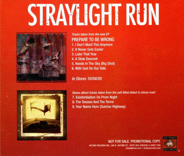 Straylight Run : Prepare To Be Wrong (CD, EP, Promo)