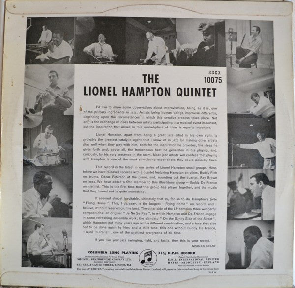 The Lionel Hampton Quintet* : The Lionel Hampton Quintet (LP, Album, Mono)
