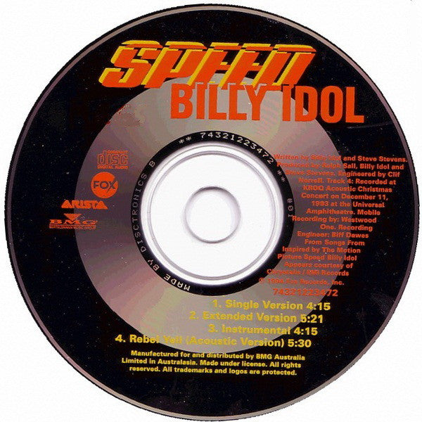 Billy Idol : Speed (CD, Maxi)