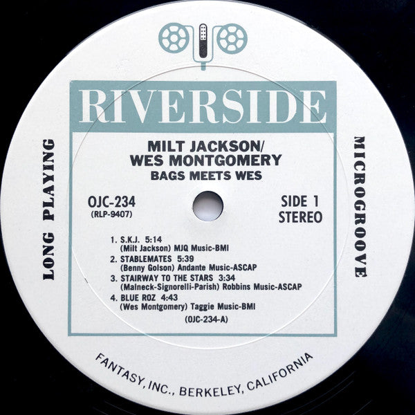 Milt Jackson And Wes Montgomery : Bags Meets Wes! (LP, Album, RE)