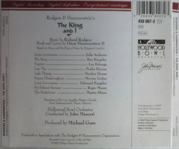 Julie Andrews, Ben Kingsley, Lea Salonga, Peabo Bryson And Marilyn Horne, Hollywood Bowl Orchestra, John Mauceri : Rodgers & Hammerstein's The King And I (CD, Album)